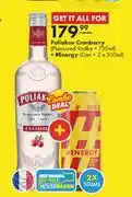Poliakov Cranberry Vodka 750ml + Energy Can 2 x 500ml-All For