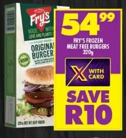 Shoprite FRY'S FROZEN MEAT FREE BURGERS 320g offer