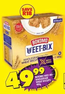 Shoprite BOKOMO WEET-BIX WHOLEGRAIN WHEAT BISCUITS 900g offer