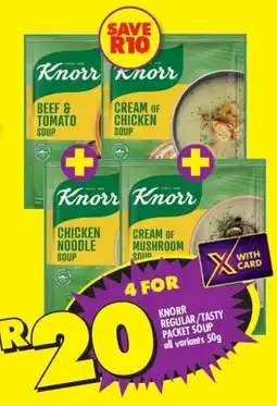 Shoprite KNORR REGULAR/TASTY PACKET SOUP all variants 50g offer