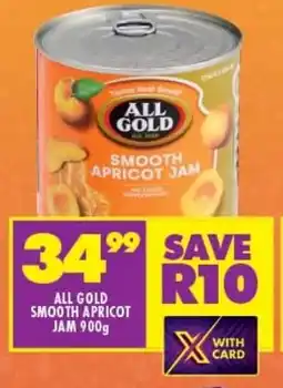 Shoprite ALL GOLD SMOOTH APRICOT JAM 900g offer