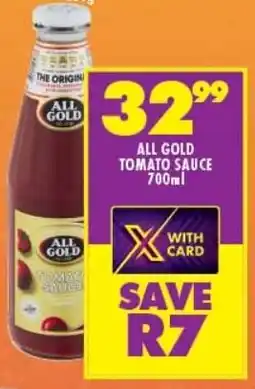 Shoprite ALL GOLD TOMATO SAUCE 700ml offer