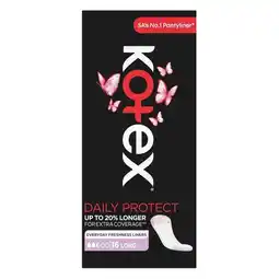 Kotex Daily Protect Liners - Long 16 Pack Unscented