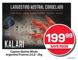 Pick n Pay Hypermarket Capitan Giatino Whole Argentine Prawns L1/L2 - 2kg offer