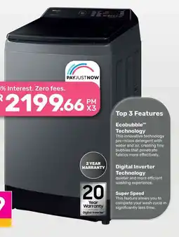 Game SAMSUNG 14 kg Top Loader Washing Machine (WA14CG5745BDFA) offer