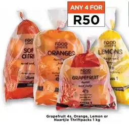 Food Lover's Market Grapefruit 4s, Orange, Lemon or Naartjie Thriftpacks 1 kg offer