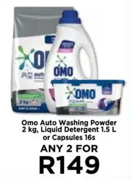 Food Lover's Market Omo Auto Washing Powder 2 kg, Liquid Detergent 1.5 L or Capsules 16s offer