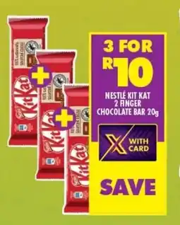 Shoprite NESTLÉ KIT KAT 2 FINGER CHOCOLATE BAR 20g offer