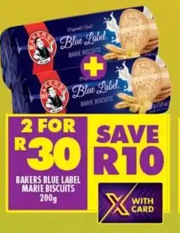 Shoprite BAKERS BLUE LABEL MARIE BISCUITS 200g offer