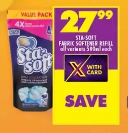 Shoprite STA-SOFT FABRIC SOFTENER REFILL all variants 500ml each offer