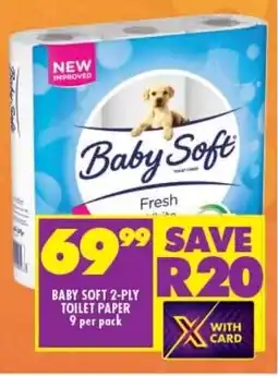 Shoprite BABY SOFT 2-PLY TOILET PAPER 9 per pack offer