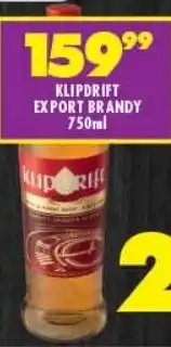Shoprite KLIPDRIFT EXPORT BRANDY 750ml offer