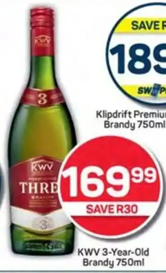 Pick n Pay Hypermarket KWV 3-Year-Old Brandy 750ml offer