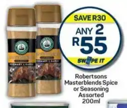 Pick n Pay Hypermarket Robertsons Masterblends Spice or Seasoning Assorted 200ml offer