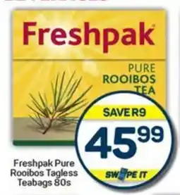 Pick n Pay Hypermarket Freshpak Pure Rooibos Tagless Teabags 80s offer