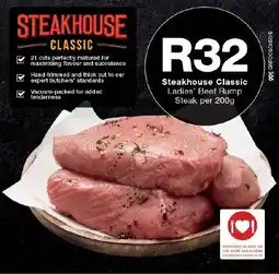 Checkers Steakhouse Classic Ladies' Beef Rump Steak per 200g offer