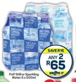 Pick n Pay Hypermarket PnP Still or Sparkling Water 6 x 500ml offer