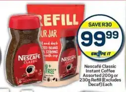Pick n Pay Hypermarket Nescafé Classic Instant Coffee Assorted 200g or 230g Refill (Excludes Decaf) Each offer
