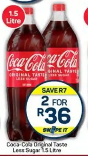 Pick n Pay Hypermarket Coca-Cola Original Taste Less Sugar 1.5 Litre offer