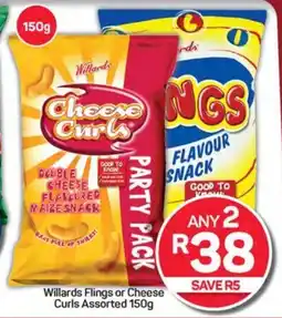 Pick n Pay Hypermarket Willards Flings or Cheese Curls Assorted 150g offer