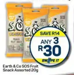 Pick n Pay Hypermarket Earth & Co SOS Fruit Snack Assorted 20g offer