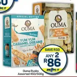 Pick n Pay Hypermarket Ouma Rusks Assorted 450/500g offer