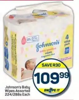 Pick n Pay Hypermarket Johnson's Baby Wipes Assorted 224/288s Each offer