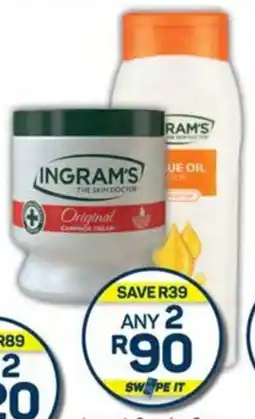 Pick n Pay Hypermarket Ingram's Camphor Cream or Body Lotion Assorted 450/500ml offer