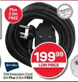 10A Extension Cord 5m Plus 2.5m FREE