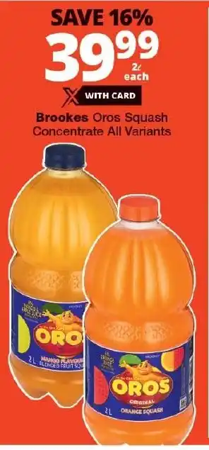 Checkers Brookes Oros Squash Concentrate All Variants offer