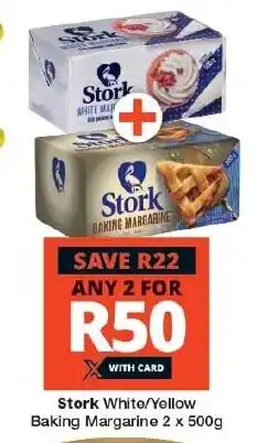 Checkers Stork White/Yollow Baking Margarine 2 x 500g offer