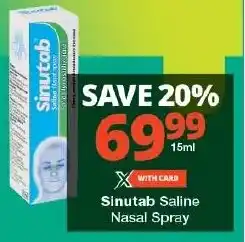 Checkers Sinutab Saline Nasal Spray offer