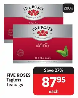 Makro FIVE ROSES Tagless Teabags offer