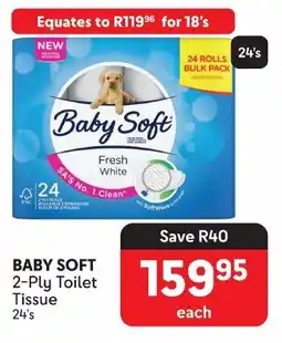 Makro BABY SOFT 2-Ply Toilet Tissue 24's offer