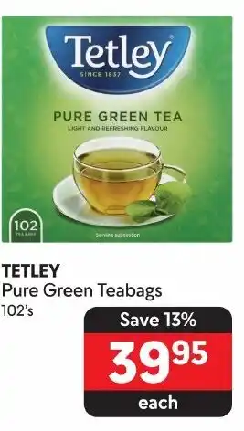 Makro TETLEY Pure Green Teabags offer