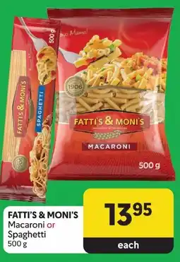 Makro FATTI'S & MONI'S Macaroni or Spaghetti offer