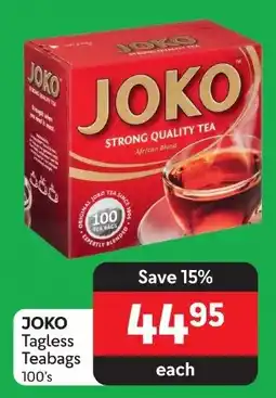 Makro JOKO Tagless Teabags 100's offer