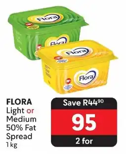 Makro FLORA Light or Medium 50% Fat Spread 1 kg offer