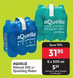 Makro AQUELLÉ Natural Still or Sparkling Water offer