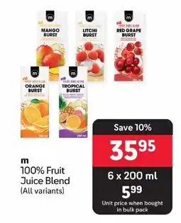 Makro m 100% Fruit Juice Blend (All variants) offer