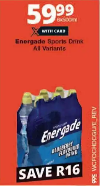 Checkers Energade Sports Drink All Variants offer