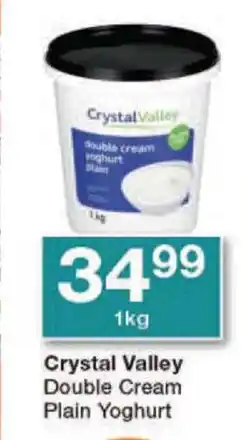 Checkers Crystal Valley Double Cream Plain Yoghurt offer