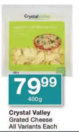 Checkers Crystal Valley Grated Cheese All Variants Each offer