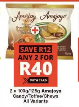 2 x 100g/125g Amajoya Candy/Toffee/Chews All Variants