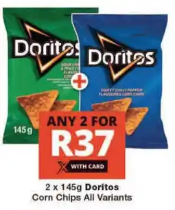 Checkers 2 x 145g Doritos Corn Chips All Variants offer