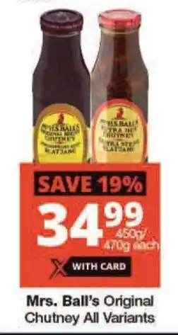 Checkers Mrs. Ball's Original Chutney All Variants offer