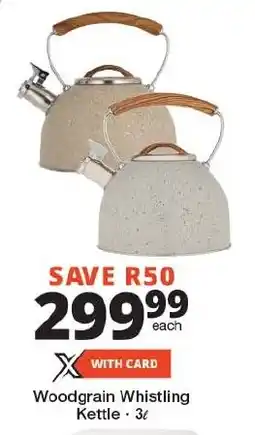 Checkers Woodgrain Whistling Kettle offer