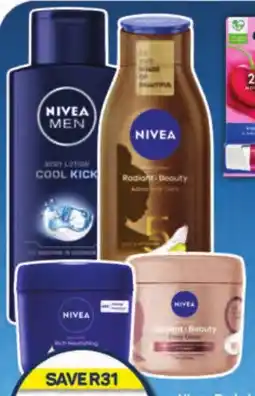 Pick n Pay Nivea Body Lotion or Cream Assorted 400ml Each (Including Radiant & Beauty & Excludes Q10) offer