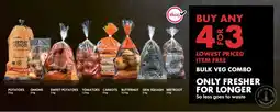 Woolworths POTATOES 3kg, ONIONS 2kg, SWEET POTATOES 2kg, TOMATOES 2kg, CARROTS 3kg, BUTTERNUT 2.5 kg, GEM SQUASH 2kg, BEETROOT 2kg offer