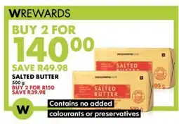 Woolworths SALTED BUTTER 500g offer